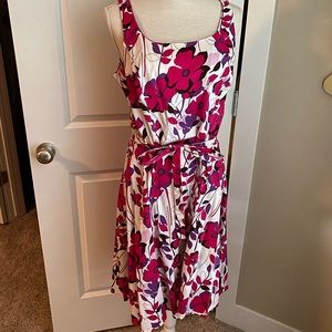 Pink and Purple Floral Tea Dress Sz14